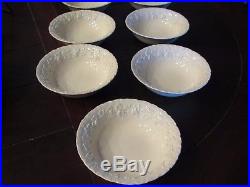 Vintage White Wedgwood Embossed Queen's Coupe Cereal Bowl Set of 7