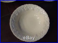 Vintage White Wedgwood Embossed Queen's Coupe Cereal Bowl Set of 7