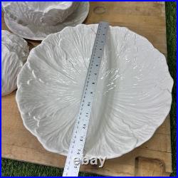 Vintage Whittier Pottery White Cabbage Soup Tureen Set 13 Pc Bowls Ladle