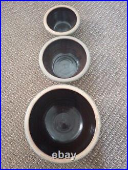 Vintage Wisconsin Pottery Columbia WI 1986/1987 Mixing Bowl Set