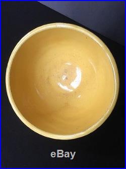 Vintage Yellow Fish Scale Mccoy Pottery Mixing Bowl Size 6 Wide, 3.75 Tall
