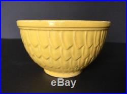 Vintage Yellow Fish Scale Mccoy Pottery Mixing Bowl Size 6 Wide, 3.75 Tall