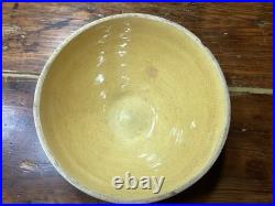 Vintage Yellow Ware Pottery Checkerboard Large Mixing Bowl Vintage Yellow Ware Pottery Checkerboard Large Mixing Bowl