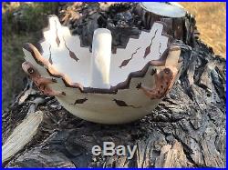 Vintage Zuni Native Indian Frog Effigy Pottery Bowl