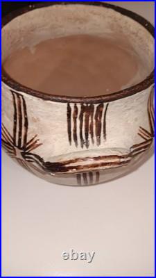 Vintage Zuni Prayer Rain Bowl with Handles 7x4.5 Hand Painted Southwestern Jar