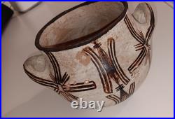 Vintage Zuni Prayer Rain Bowl with Handles 7x4.5 Hand Painted Southwestern Jar