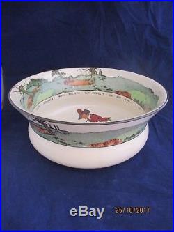 Vintage circa 1920 Royal Doulton large pottery bowl series wear golf characters