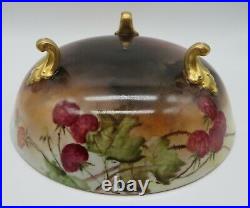 Vintage hand painted 7 piece Berry Bowl Set T&V Limoges France Raspberry fruit