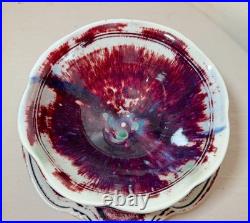Vintage handmade Edgecomb Potters flambe glaze porcelain pottery bowl plate