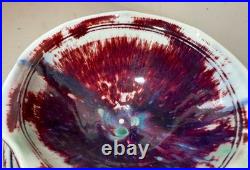 Vintage handmade Edgecomb Potters flambe glaze porcelain pottery bowl plate