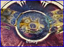 Vintage handmade Edgecomb Potters flambe glaze porcelain pottery bowl plate