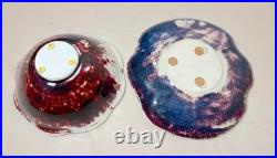 Vintage handmade Edgecomb Potters flambe glaze porcelain pottery bowl plate