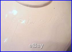 Vintage original signed Robert Palusky art pottery luster glass 15 inch bowl