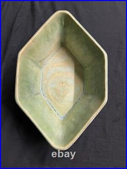 Vintage roseville pottery baneda six-sided bowl with pumpkins