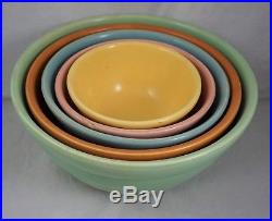 Vintage set of Bauer Pottery Ringware nesting bowls great condition