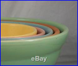 Vintage set of Bauer Pottery Ringware nesting bowls great condition