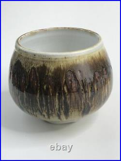 Vivika Otto Heino Pottery Bowl Glazed 1980s Mid Century Style 4.5 Vtg Rare