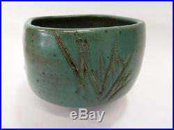 Vivika Otto Heino RARE Vintage Blue Green Matte Incised Art/Studio Pottery Bowl