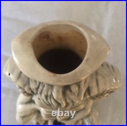 Vntg Rare Rumph Pottery Satyr 1979 Pipe Bong Bowl Figural Horned Pan With Flute