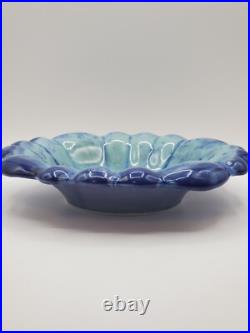 Vtg 10 Turquoise Crystalline Glaze Porcelain Serving Bowl Edgecomb Potters
