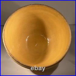 Vtg 1920's McCoy Pottery Yellow Ware Mixing Bowl Windowpane Lrg 9 3/4 x 6