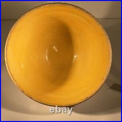 Vtg 1920's McCoy Pottery Yellow Ware Mixing Bowl Windowpane Lrg 9 3/4 x 6