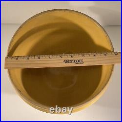 Vtg 1920's McCoy Pottery Yellow Ware Mixing Bowl Windowpane Lrg 9 3/4 x 6