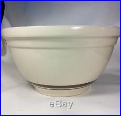 Vtg 3pc McCoy Pottery Yellowware Stoneware nested Mixing bowls 14 HUGE
