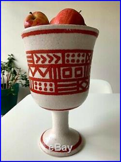 Vtg 50's Pottery Guido Gambone Italy Fruit Bowl Centerpiece Donkey Rare Form