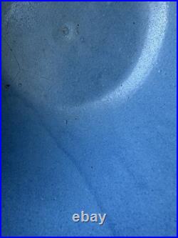 Vtg Antique 1910 A. D. Ruckles Pottery Blue Stoneware Picket Fence Mixing Bowl