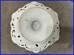 Vtg Antique Carl Tielsch German Porcelain Centerpiece Compote Bowl w Floral Dec