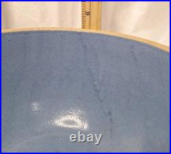 Vtg Antique Ruckles Pottery Picket Fence Blue Stoneware Mixing Bowl 10 X 5