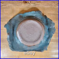 Vtg Artisan Handmade Stoneware Pottery Bowl Decor Statement Piece Brutalist OOAK