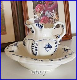 Vtg Artisan Studio Pottery Pitcher Bowl Ceramic Stoneware Handpainted Signed USA Vtg Artisan Studio Pottery Pitcher Bowl Ceramic Stoneware Handpainted Signed USA