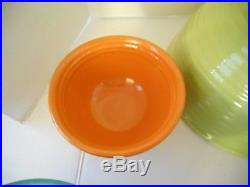 Vtg. Bauer Ringware 5 piece Pottery Nesting Bowl Set excellent condition
