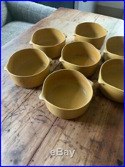 Vtg Bennington Potters #1641 Tawny Mustard Lug Bowls Yusuke Aida and David Gil