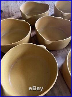 Vtg Bennington Potters #1641 Tawny Mustard Lug Bowls Yusuke Aida and David Gil