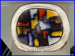 Vtg Bitossi Vetratta Bowl MCM Aldo Londi Signed Pottery Italy FREE SHIPPING