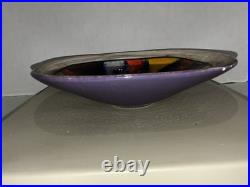 Vtg Bitossi Vetratta Bowl MCM Aldo Londi Signed Pottery Italy FREE SHIPPING