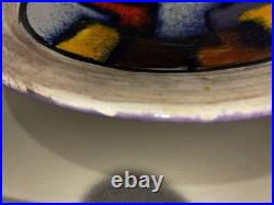 Vtg Bitossi Vetratta Bowl MCM Aldo Londi Signed Pottery Italy FREE SHIPPING