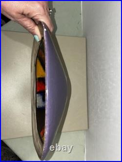 Vtg Bitossi Vetratta Bowl MCM Aldo Londi Signed Pottery Italy FREE SHIPPING