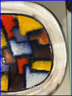 Vtg Bitossi Vetratta Bowl MCM Aldo Londi Signed Pottery Italy FREE SHIPPING
