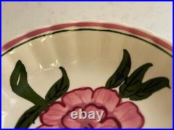 Vtg Blue Ridge Southern Pottery Hand Painted Pink Peony Set of 12 Small Bowls