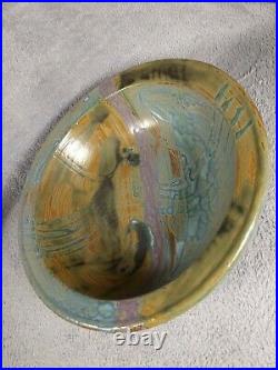 Vtg DAVID GIL BENNINGTON Potters 1969 ABSTRCT CERAMIC Bowl Signed KW Equinox NM