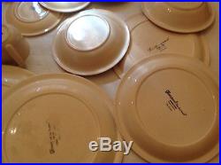 Vtg Franciscan SEA SCULPTURES SAND 20pc Dinner Luncheon Plates Bowls Cup Saucer