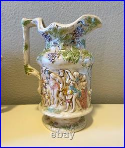 Vtg German Castle Stoneware Punch Bowl Tureen Set 12 Mugs Pitcher 14pc LN Mark Vtg German Castle Stoneware Punch Bowl Tureen Set 12 Mugs Pitcher 14pc LN Mark