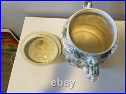Vtg German Castle Stoneware Punch Bowl Tureen Set 12 Mugs Pitcher 14pc LN Mark