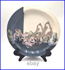 Vtg Gibson Platter 80s Pop Abstract Art Original Signed Alan Gibson Size 12.5