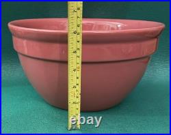 Vtg Hall Pottery Large Mixing Bowl 1097 w Matching Small Bowls 1091 (8), Maroon