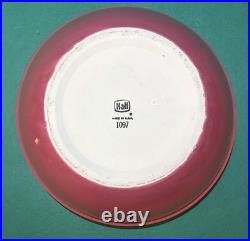 Vtg Hall Pottery Large Mixing Bowl 1097 w Matching Small Bowls 1091 (8), Maroon